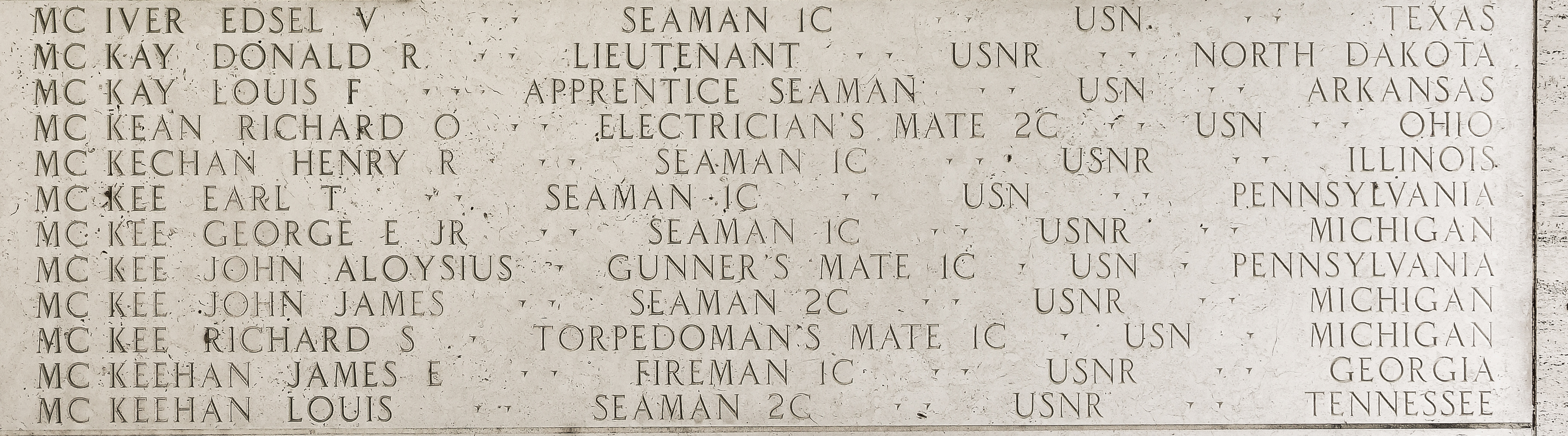 Richard S. McKee, Torpedoman's Mate First Class